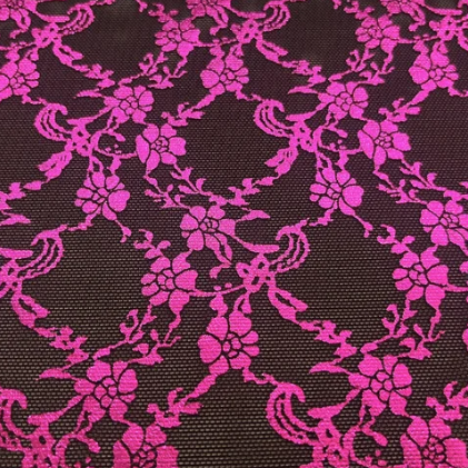 Trellis Lace Floral Foil Design Power Mesh Fabric | Blue Moon Fabrics