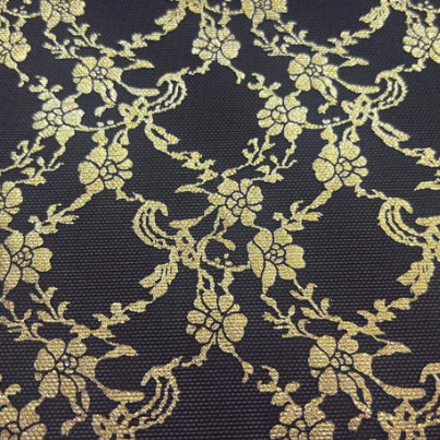 Trellis Lace Floral Foil Design Power Mesh Fabric | Blue Moon Fabrics