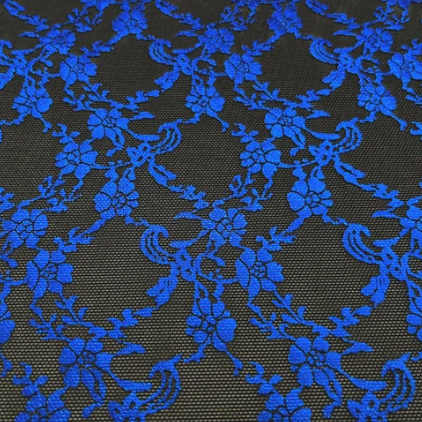 Trellis Lace Floral Foil Design Power Mesh Fabric | Blue Moon Fabrics