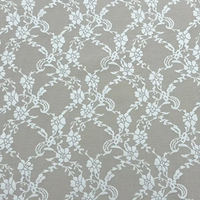 Trellis Lace Floral Foil Design Power Mesh Fabric | Blue Moon Fabrics