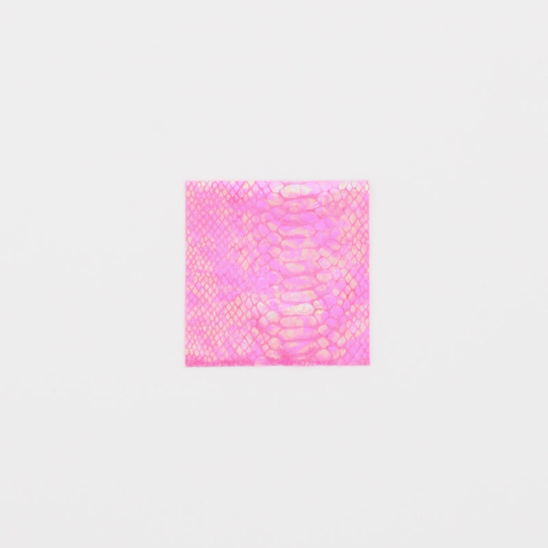 Close-up video of Illusion Anaconda Foil Printed Stretch Velvet fabric showcasing its looks and ability to stretch as a fabric.