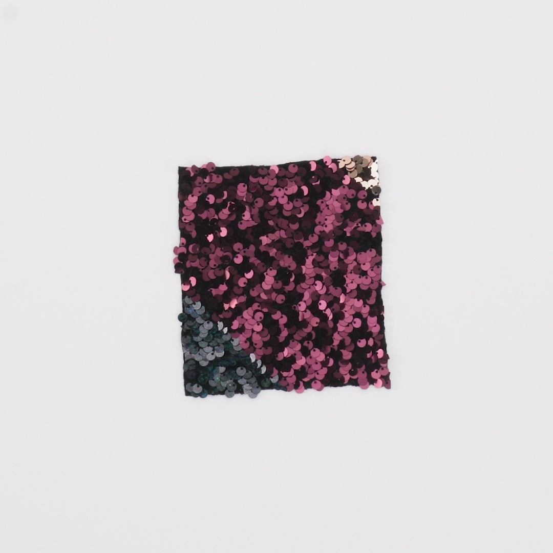 Load video: Close-up video of Cusco Stretch Velvet Sequin Fabric showcasing its looks and ability to stretch as a fabric.