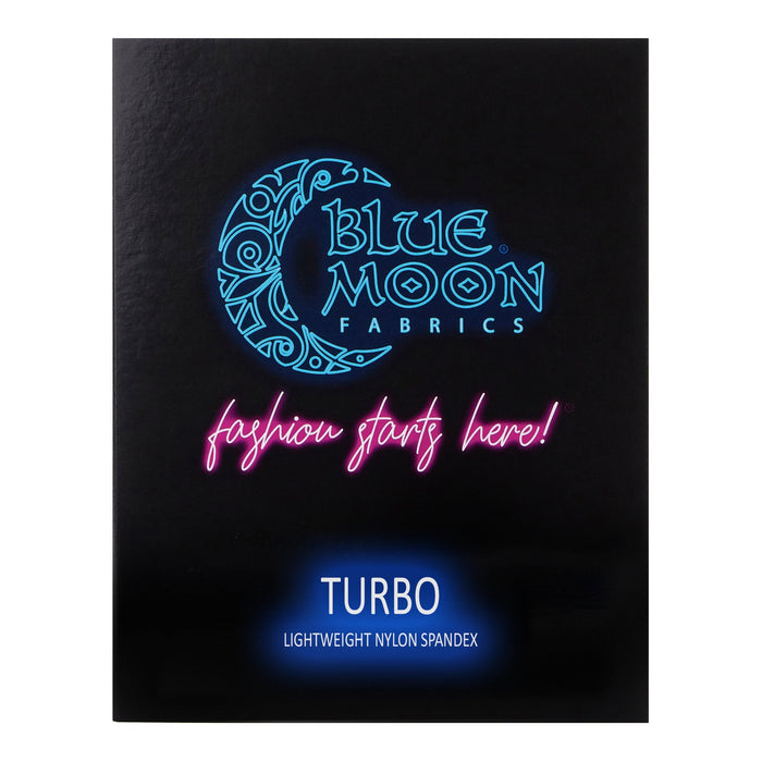 Front view of a Turbo Lightweight Nylon Spandex Color Card.