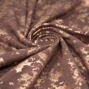 Swirled sample shot of Cloud 9 Foil Printed Brushed Terry Fleece in the color  Mauve/Rose Gold