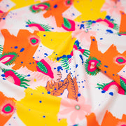 A crumpled piece of Anemone Garden Printed Spandex in Multi Color 