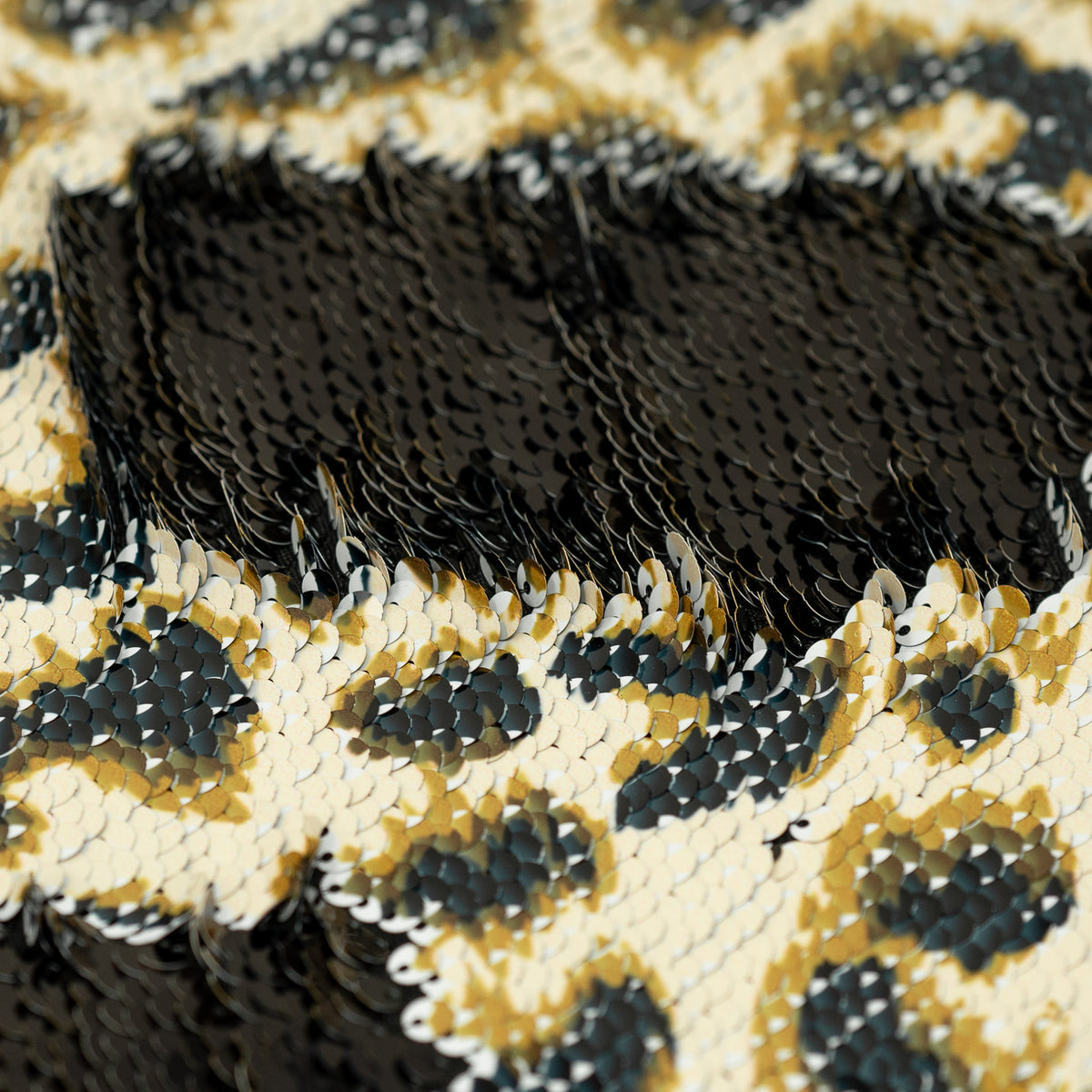 Detailed shot of Cheetah Printed Flip Sequin on Spandex