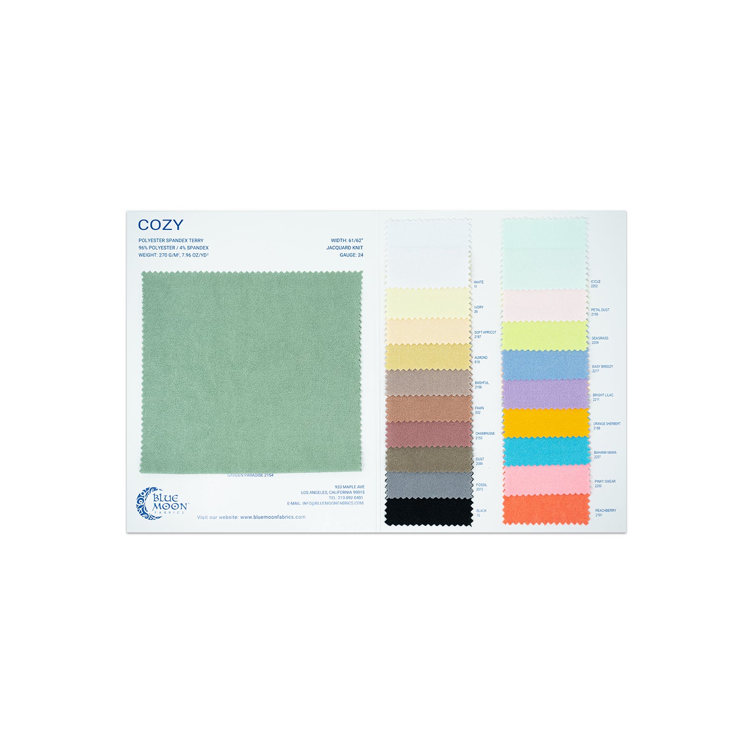 Interior of Cozy Color Card book.