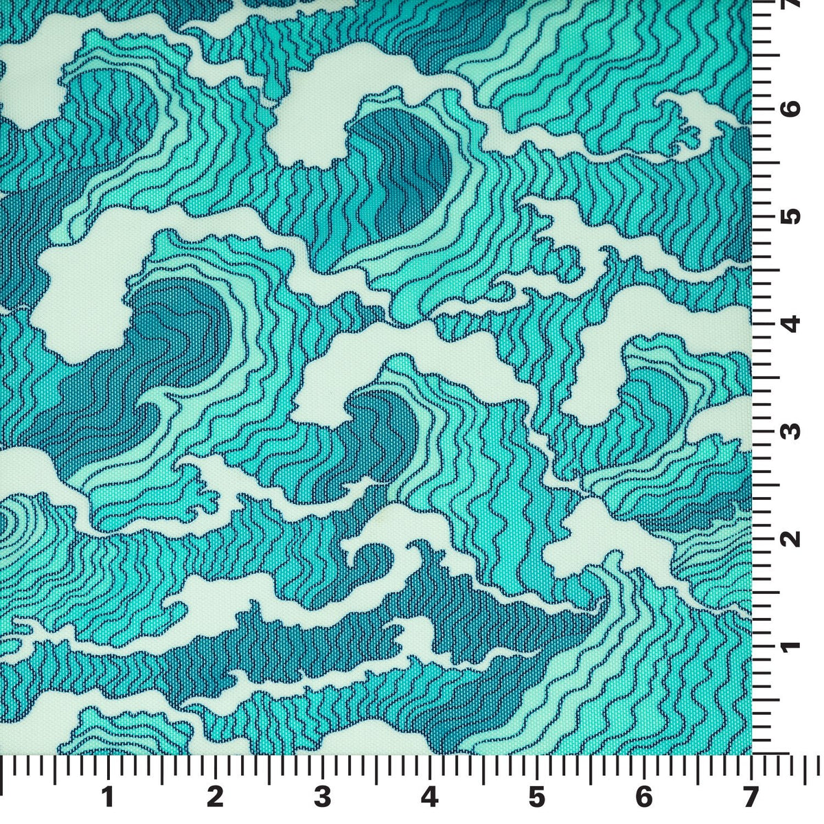 A measurement panel of Crazy Waves Printed Power Mesh