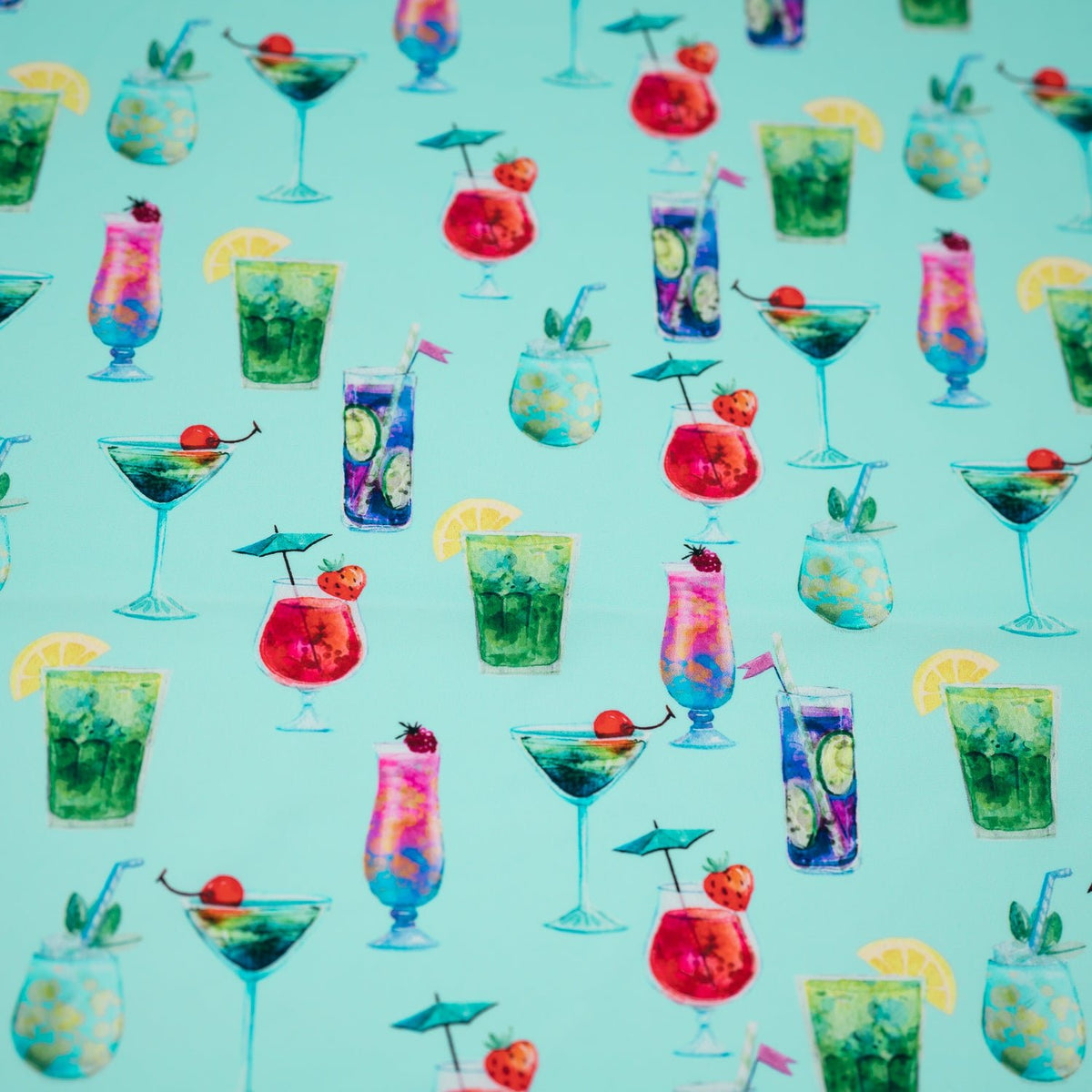 Detailed shot of Drink Me Printed Spandex.