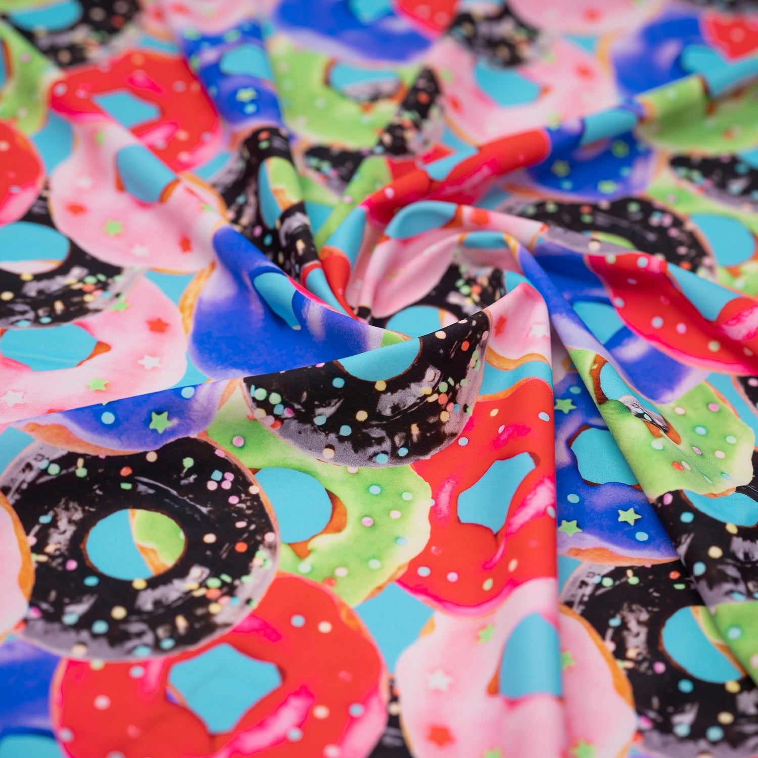 Swirled piece of Glazed Doughnuts Printed Spandex