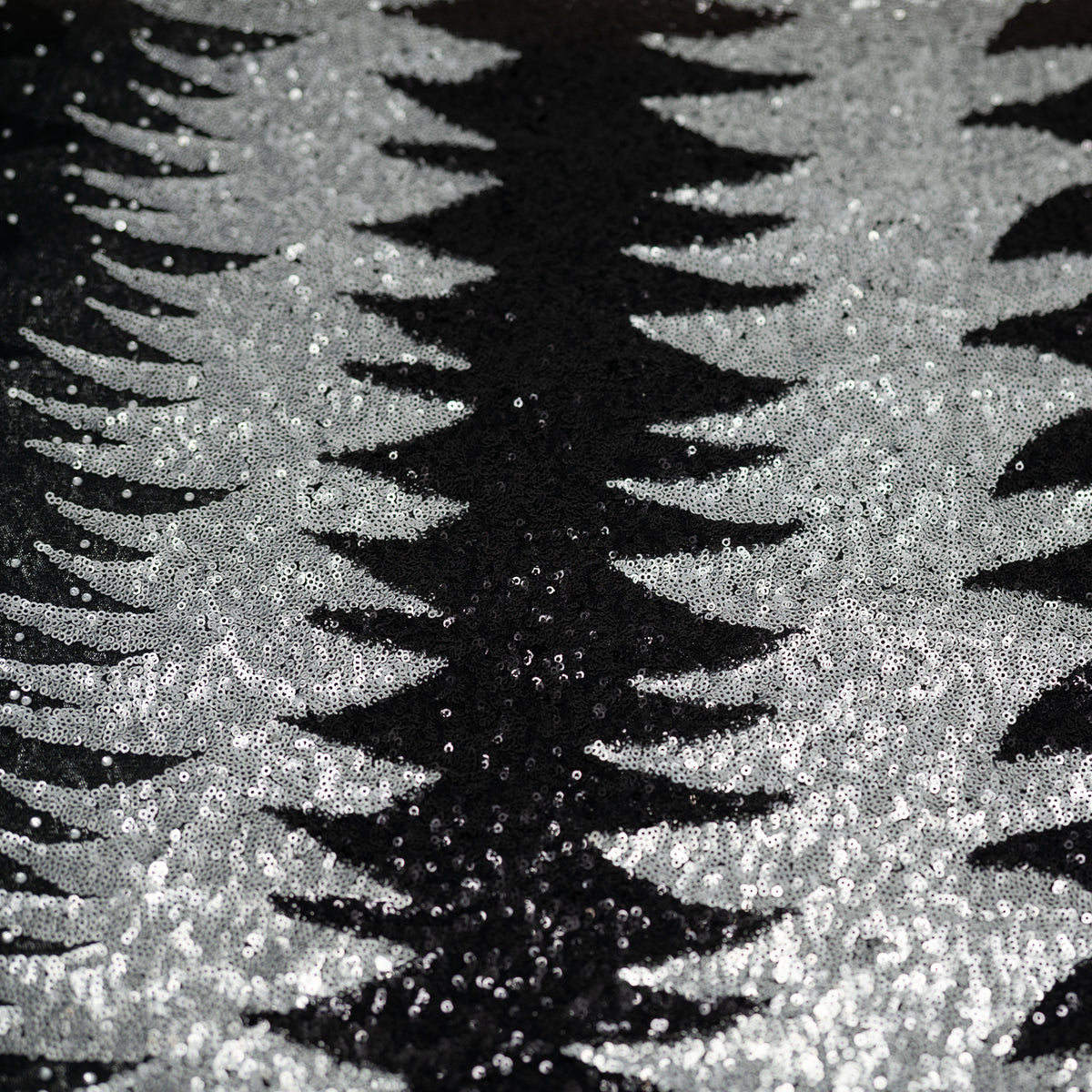 Detailed shot of Julia Mesh Sequin in Black Silver.