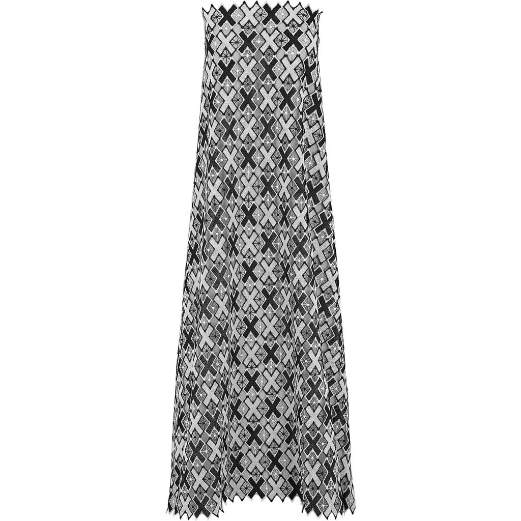 A draped sample of Knockout Mechanical Lace on a white background.