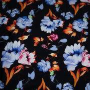 Detailed shot of Midnight Floral Garden Printed Spandex.