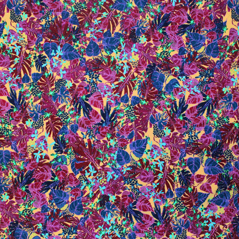 Bold Tropical Floral Printed Spandex Fabric | Blue Moon Fabrics