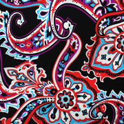 A flat sample of Groovy Paisley Printed Spandex.