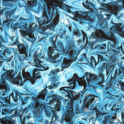 A flat sample of Wavy Swirl Printed Spandex.