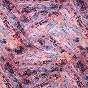 A flat sample of Maroon and Blue Marble Printed Spandex.
