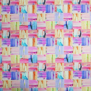 A flat sample of Painted Patchwork Printed Spandex.