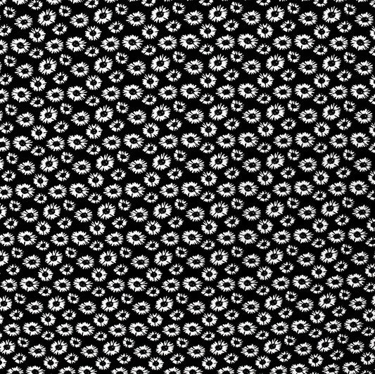 A flat sample of White Daisy Printed Spandex.