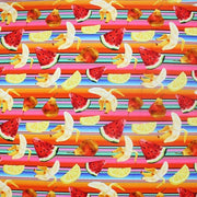 A flat sample of Smoothie Printed Spandex.