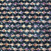A flat sample of Geometric Diamond Printed Spandex.