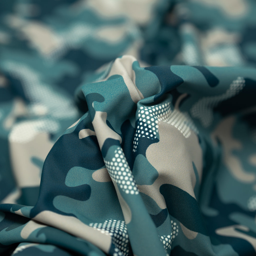 Camouflage red and blue, camo army Fabric byjamesdean
