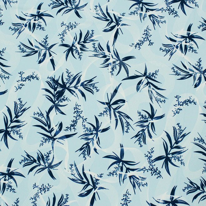A flat sample of Lavender Bunches In The Wind Printed Spandex Fabric in Multi Color