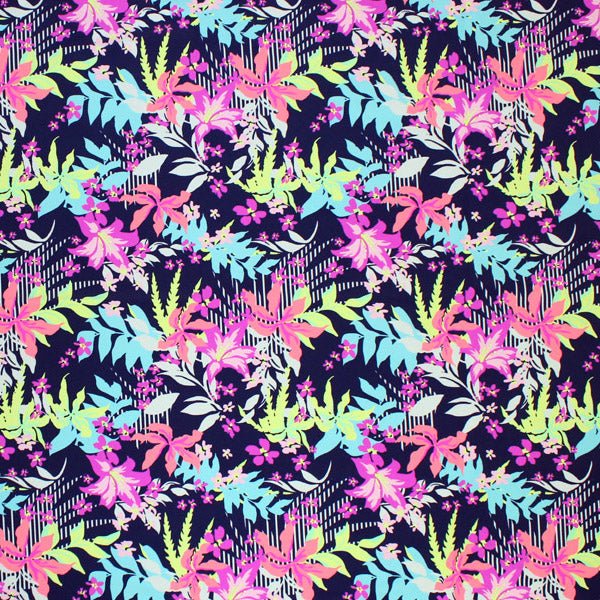A flat sample of Leaves on Leaves Printed Spandex.