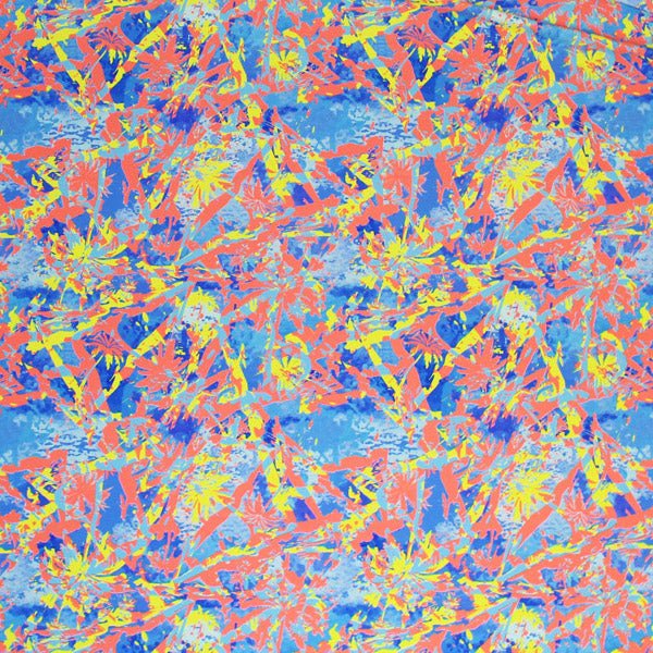 A flat sample of Stamped Trees Printed Spandex.