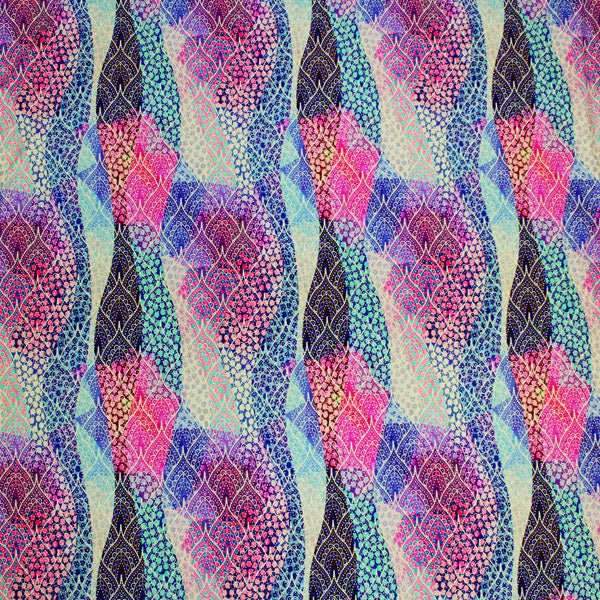 A flat sample of Fun Mandala Printed Spandex.