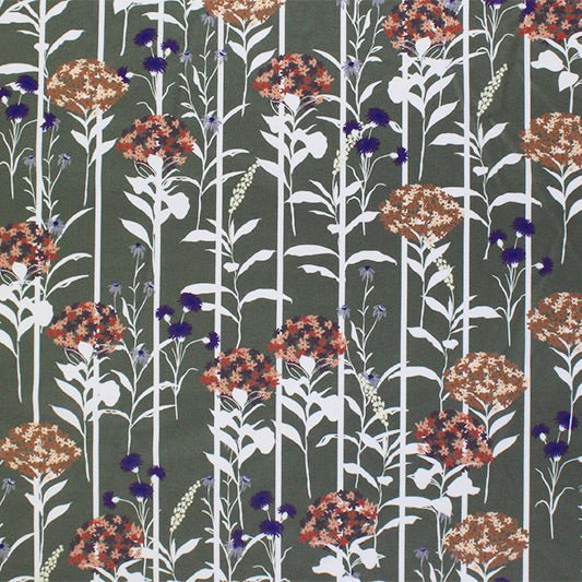 A flat sample of Autumn Silhouettes Printed Spandex.