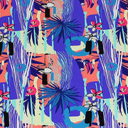 A flat sample of Miami Vice Flamingos Printed Spandex.