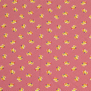 A flat sample of Bananas Red Stripes Printed Spandex.