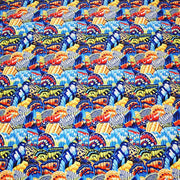 A flat sample of Butterfly Fields Printed Spandex.
