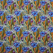A flat sample of Tribal Flowers Printed Spandex.