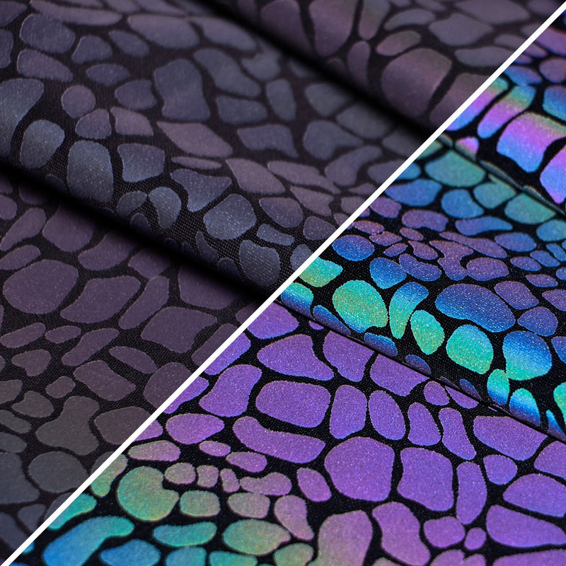 US$ 20.00 - 4-Way Stretch Rainbow Reflective Snakeskin Fabric,Iridescent  Rainbow Fabric By the Yards - m.
