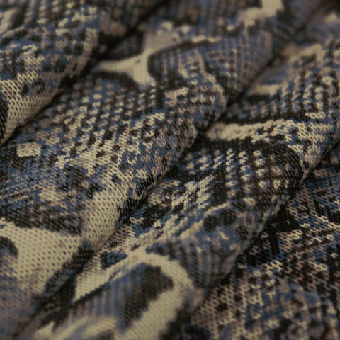 Cream Leopard Printed Power Mesh Fabric