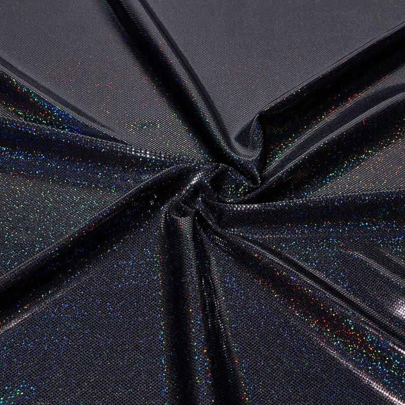 Black Cobra Clear Dot Foil Nylon Spandex Fabric