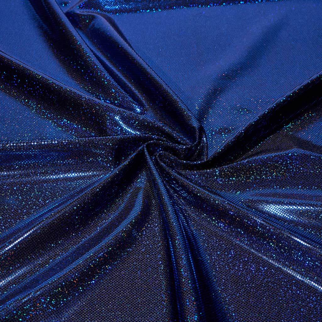 Metallic Reef Hologram Spandex Fabric | Blue Moon Fabrics Black/Black